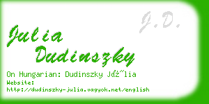 julia dudinszky business card